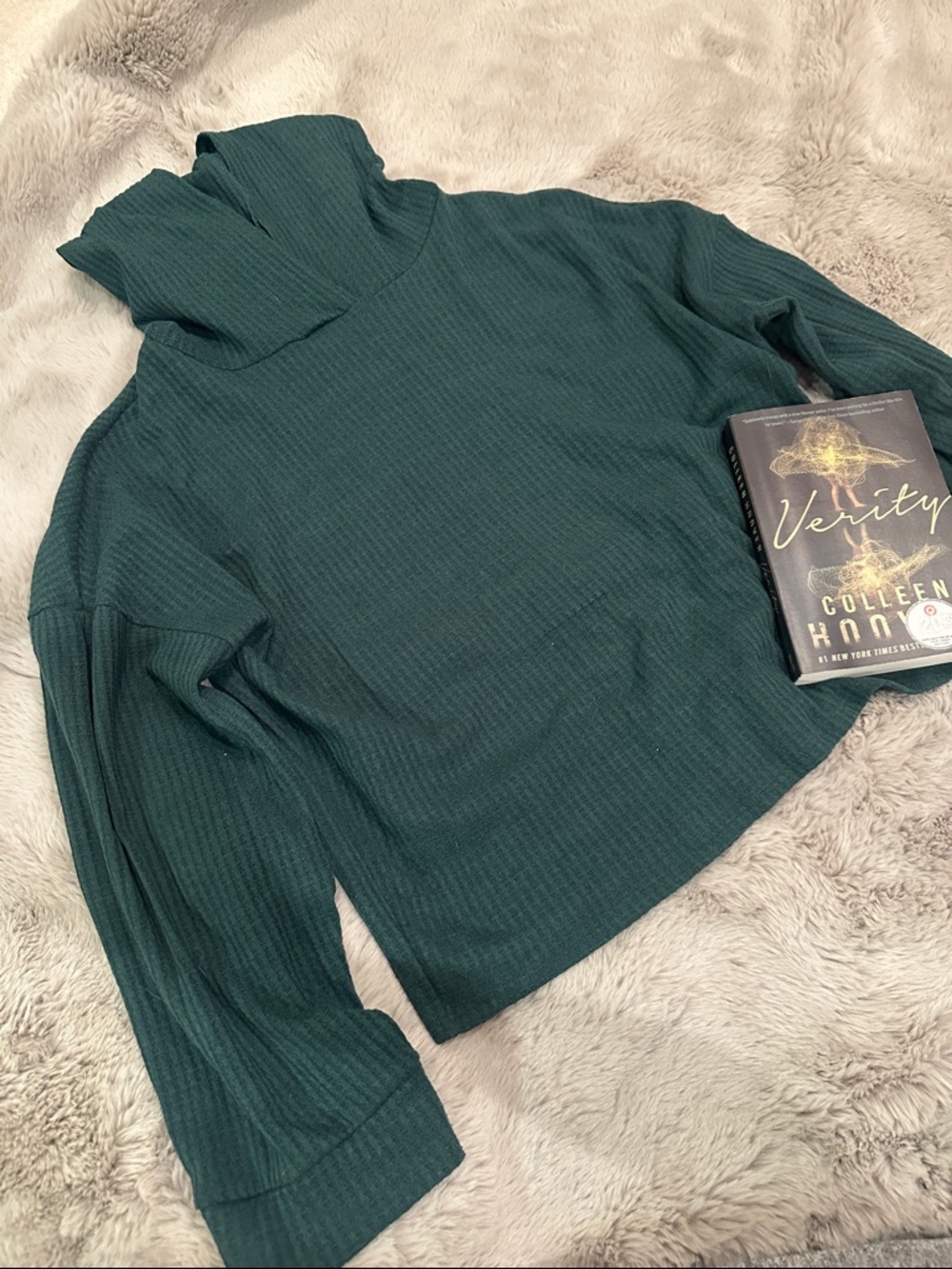 Forest Green Ribbed Hooded Sweater